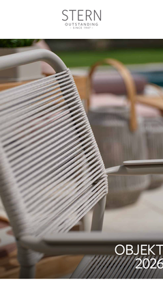 Nahaufnahme eines Stuhls mit hochwertiger Ausstattung, in beige gehalten, dazu der Schriftzug Stern auf weißem Hintergrund.